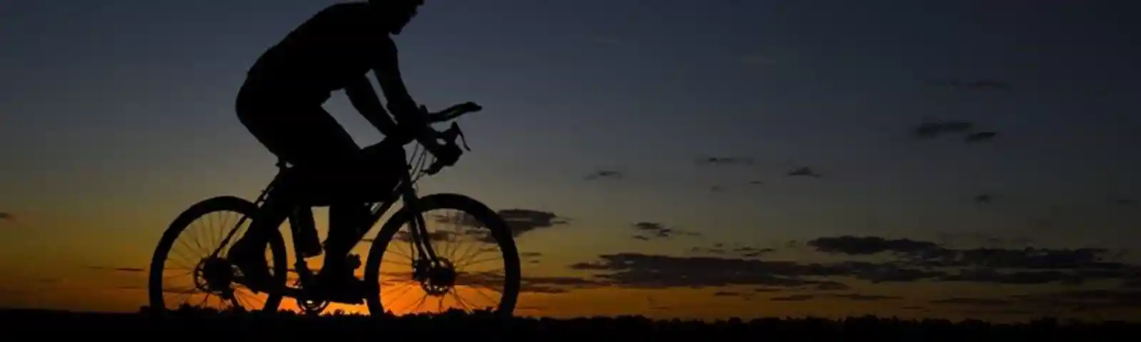 Man with bike during Nightfall