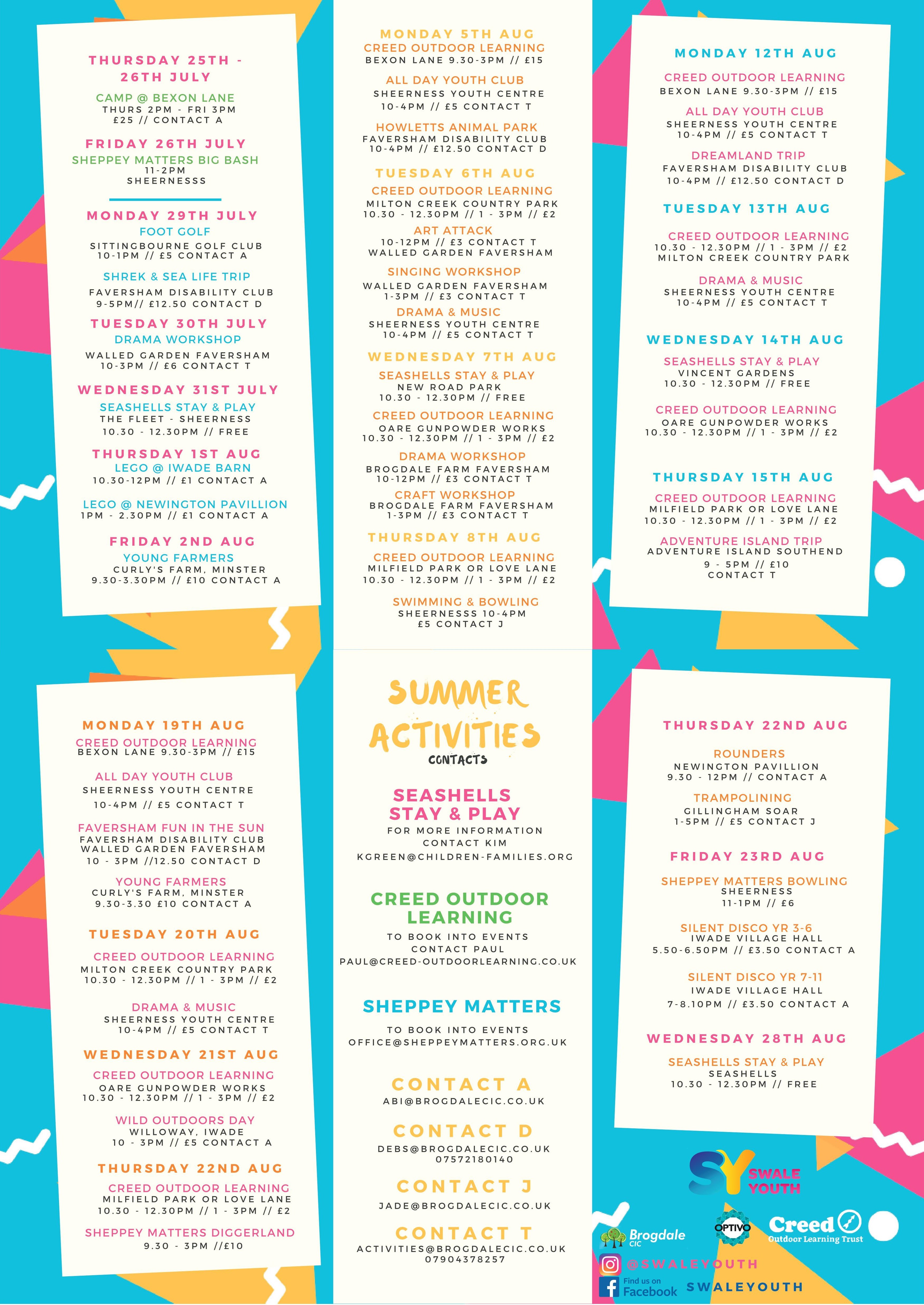 Swale Youth Summer Activities