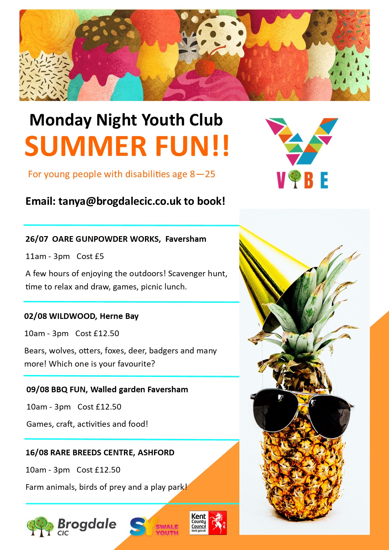 Monday Night Youth Club Summer Fun Poster