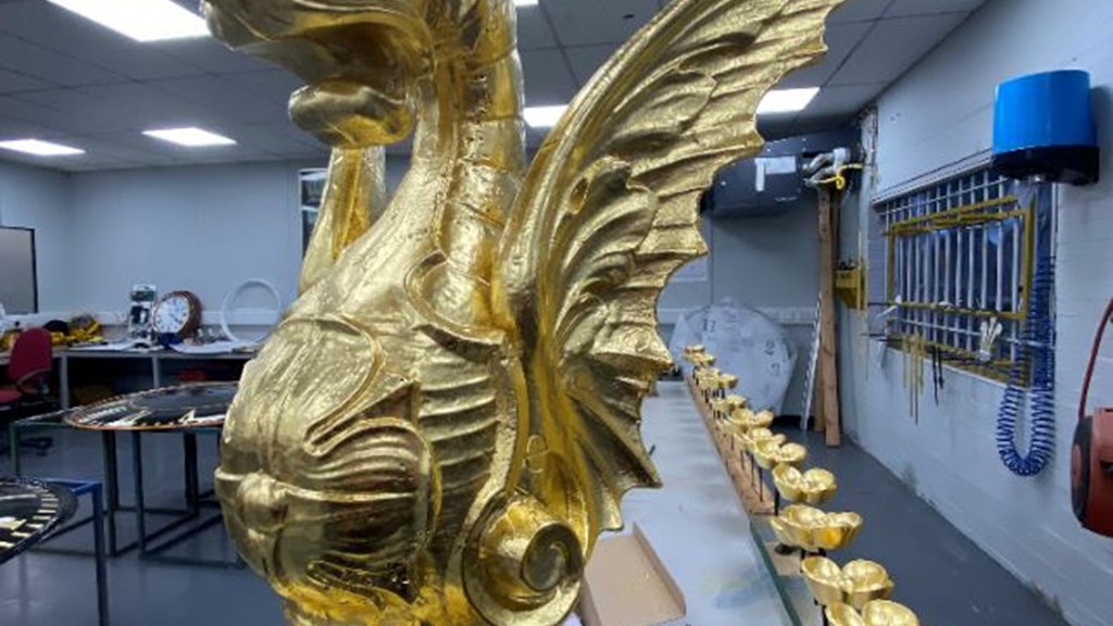 Dragons Gilded With Gold Leaf Snip