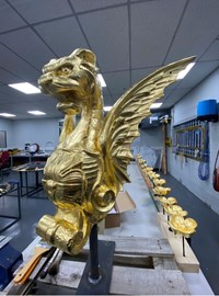 Dragons Gilded With Gold Leaf Snip
